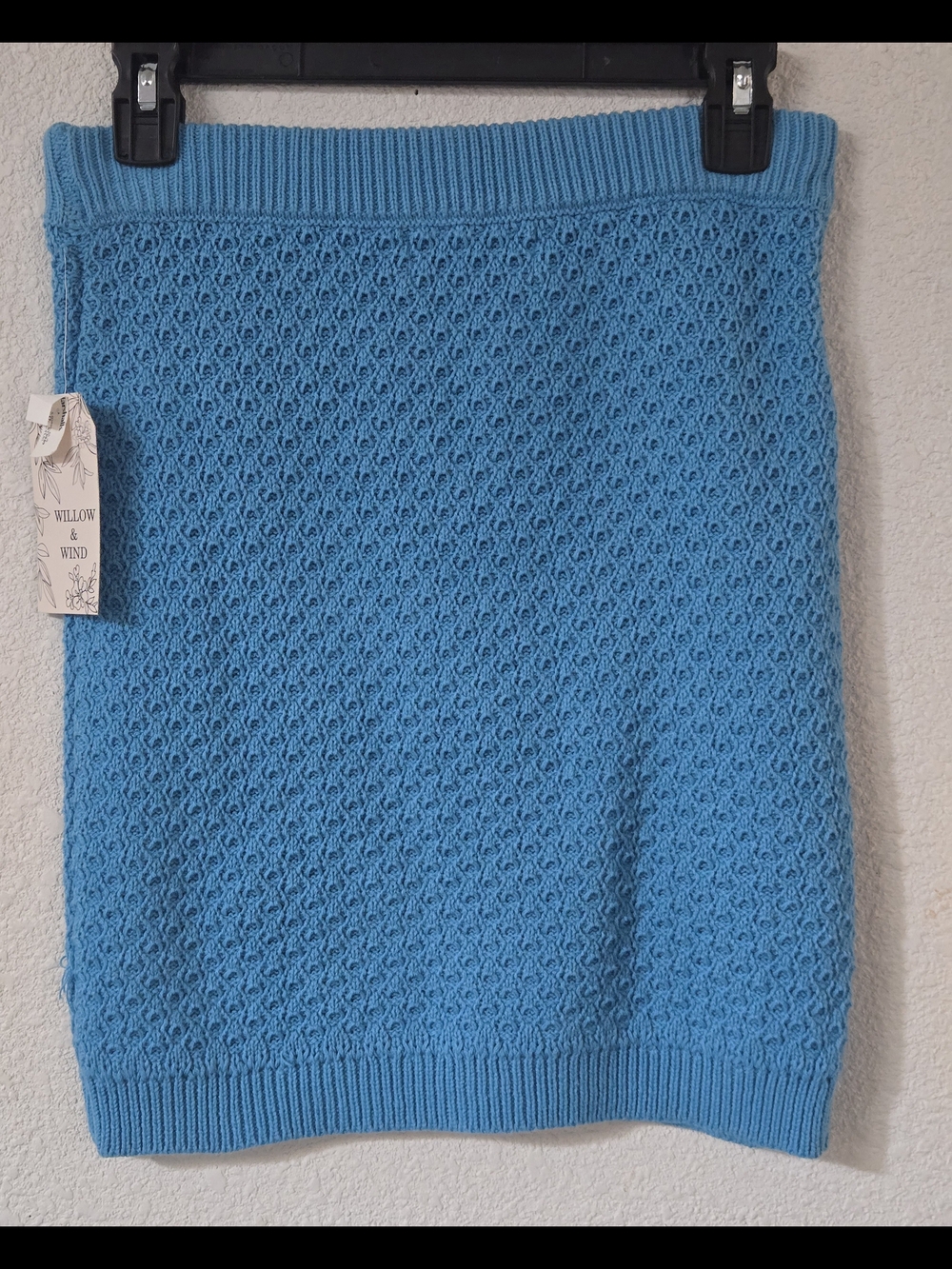 Blue Daisy Knit Crop Top & Skirt Set - Picture 9 of 10